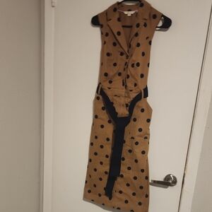 Boden Tan and Black Polka Dot Dress